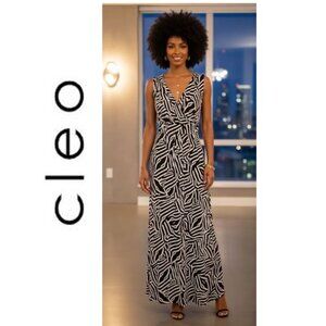 CLEO - Sleeveless maxi dress, stunning zebra print